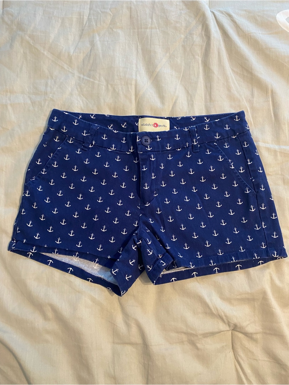 Wishful Park Navy and White Anchor Shorts